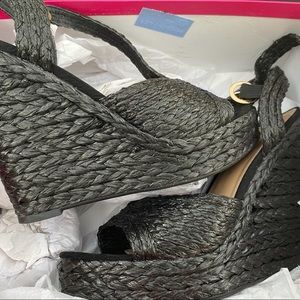 Platform wicker wedges